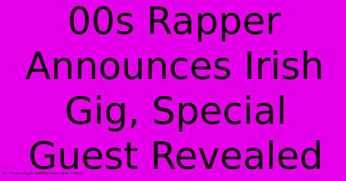 00s Rapper Announces Irish Gig, Special Guest Revealed