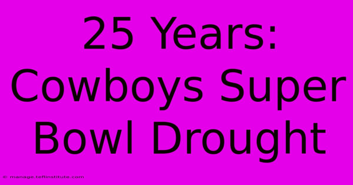 25 Years: Cowboys Super Bowl Drought