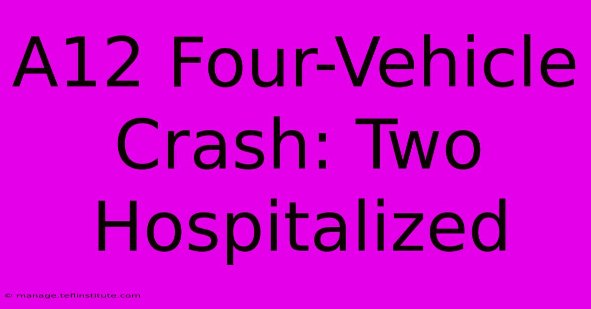 A12 Four-Vehicle Crash: Two Hospitalized