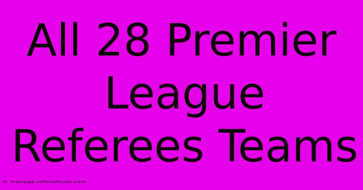 All 28 Premier League Referees Teams