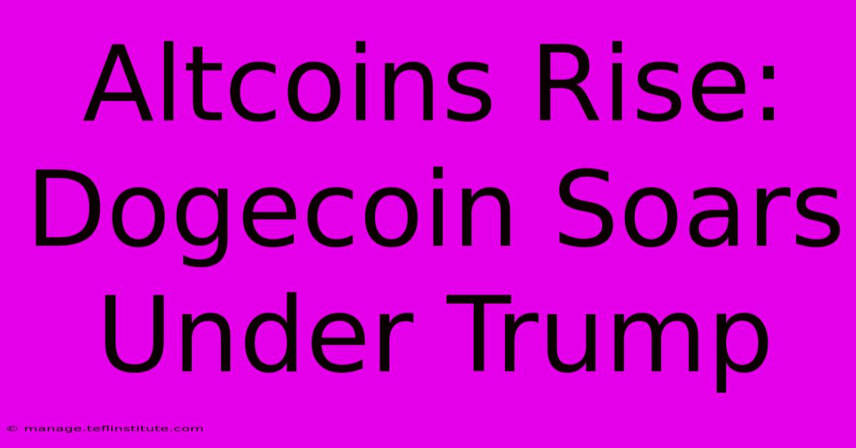 Altcoins Rise: Dogecoin Soars Under Trump