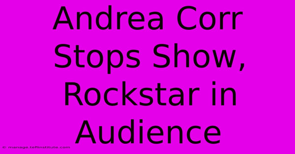 Andrea Corr Stops Show, Rockstar In Audience 