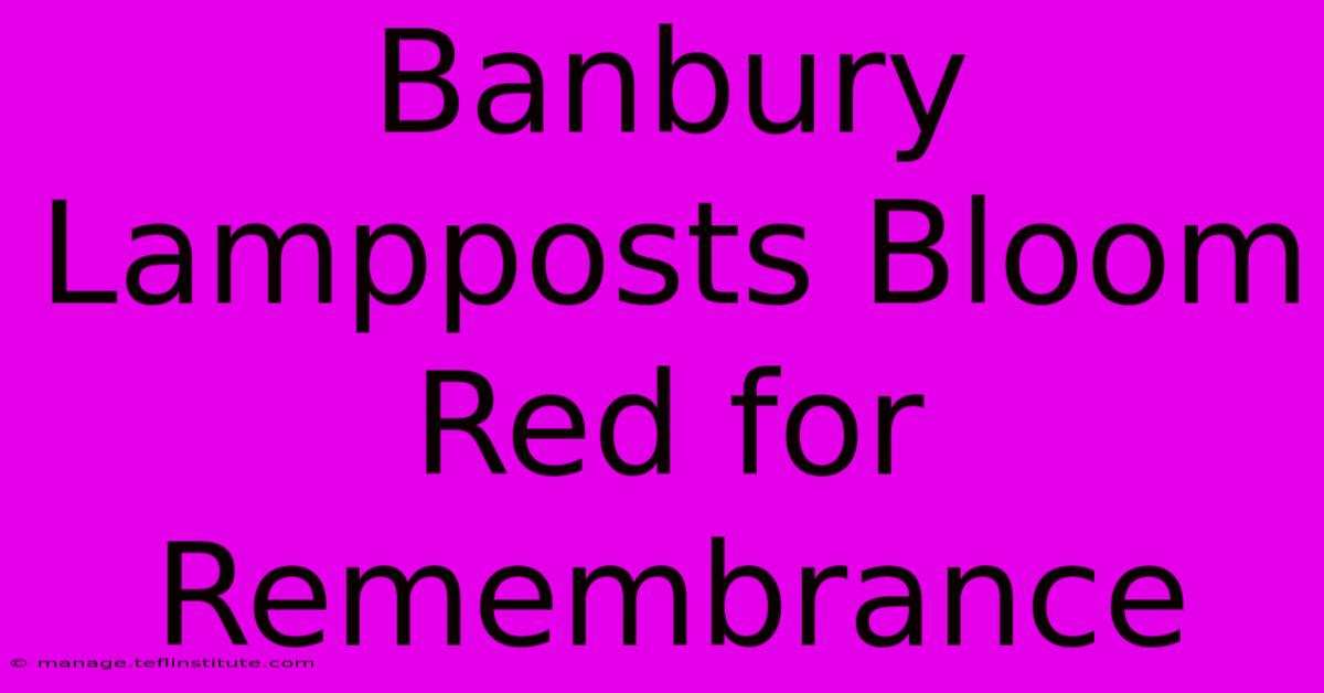 Banbury Lampposts Bloom Red For Remembrance