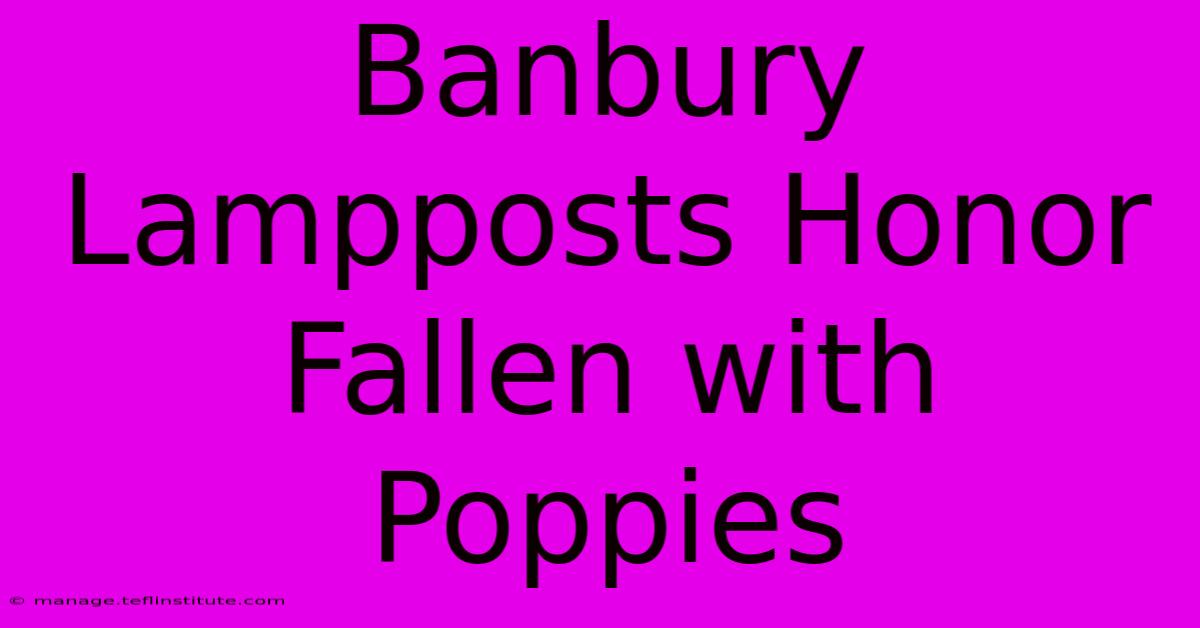 Banbury Lampposts Honor Fallen With Poppies