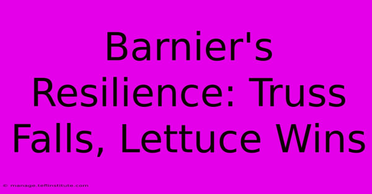 Barnier's Resilience: Truss Falls, Lettuce Wins 