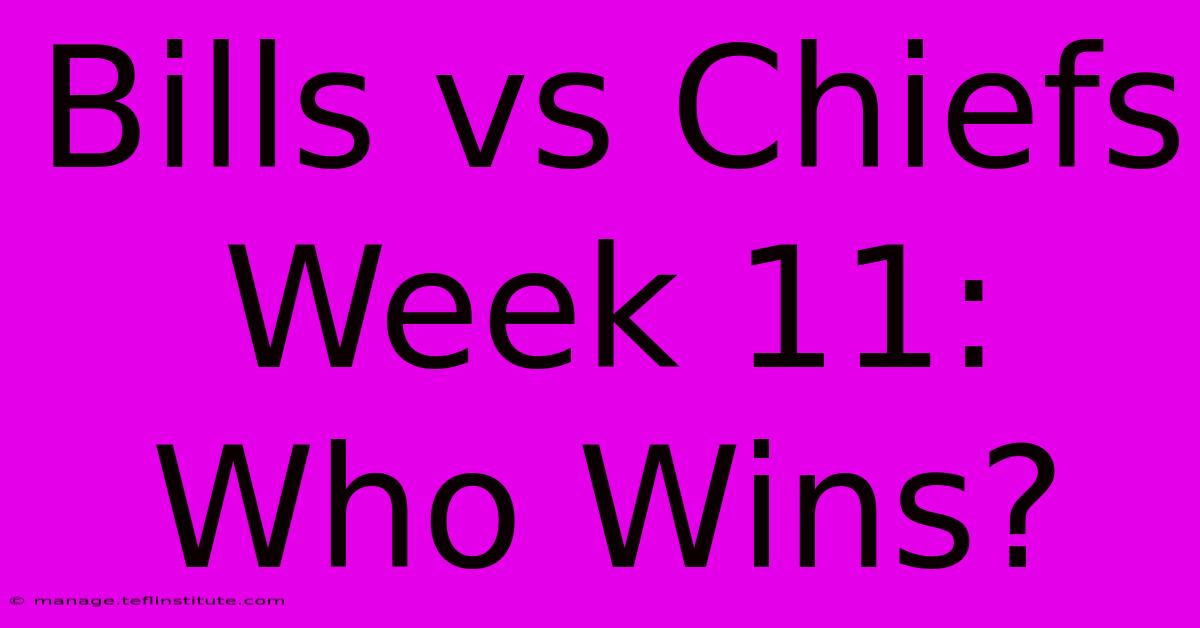 Bills Vs Chiefs Week 11: Who Wins?