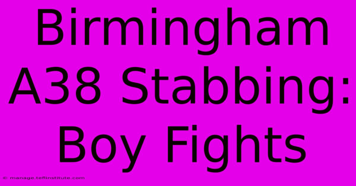 Birmingham A38 Stabbing: Boy Fights