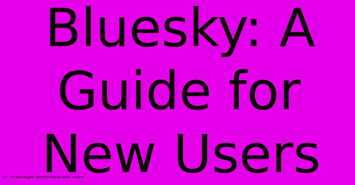 Bluesky: A Guide For New Users