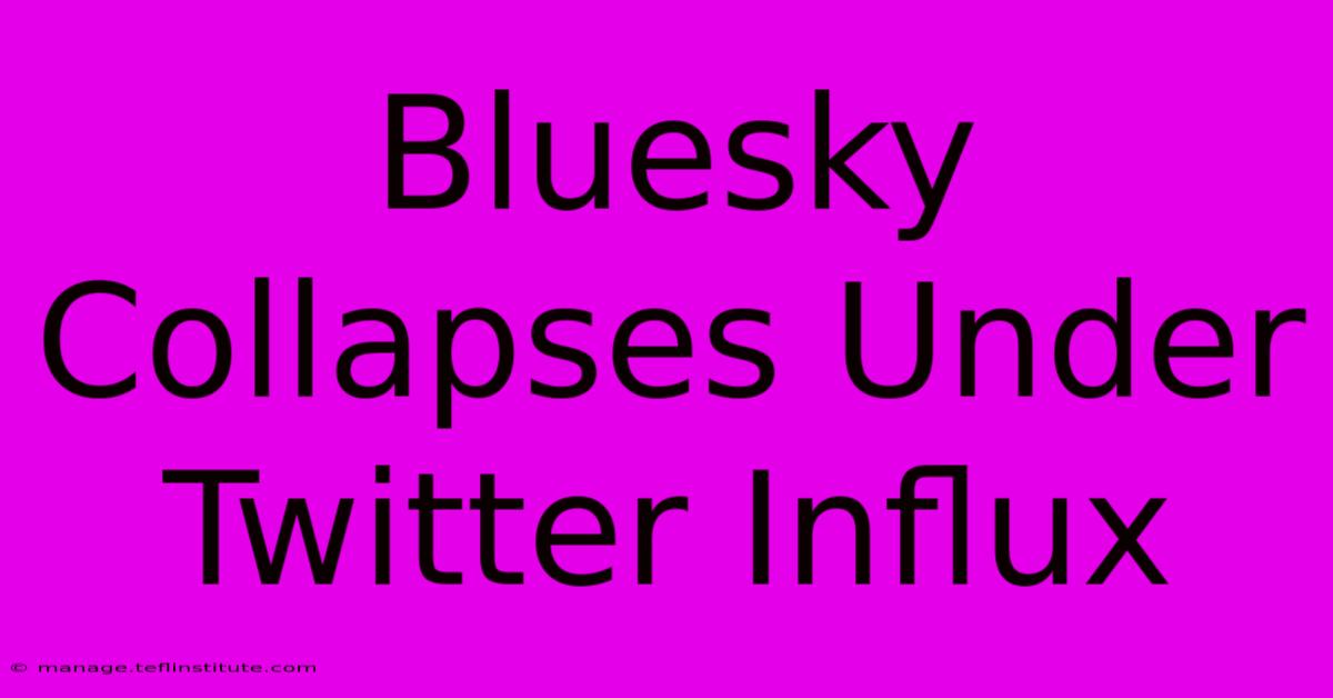 Bluesky Collapses Under Twitter Influx