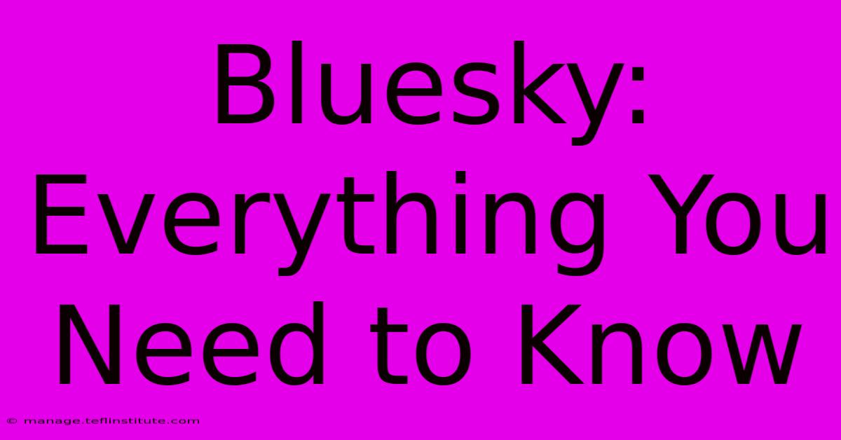 Bluesky: Everything You Need To Know 