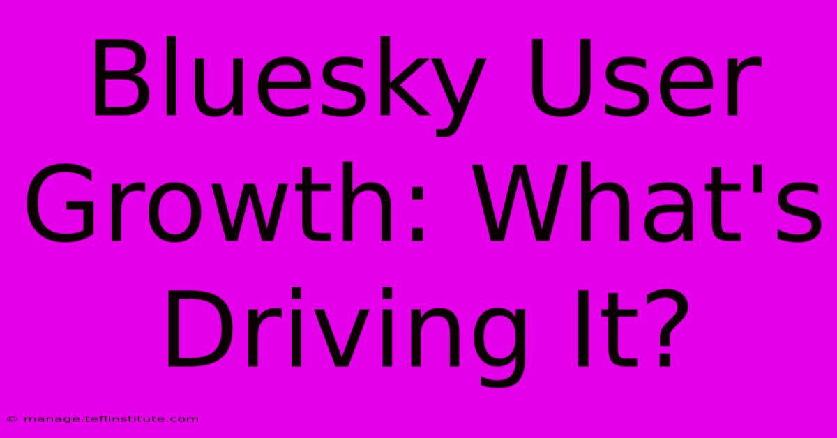 Bluesky User Growth: What's Driving It?