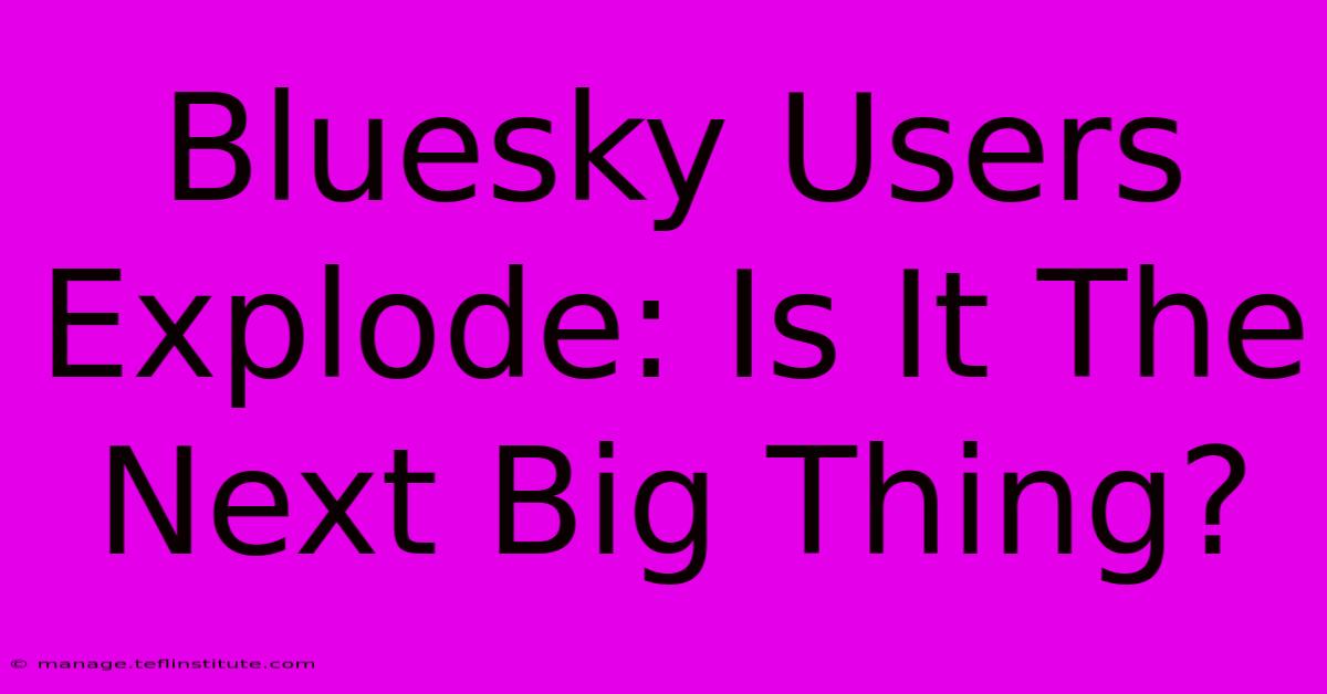 Bluesky Users Explode: Is It The Next Big Thing? 