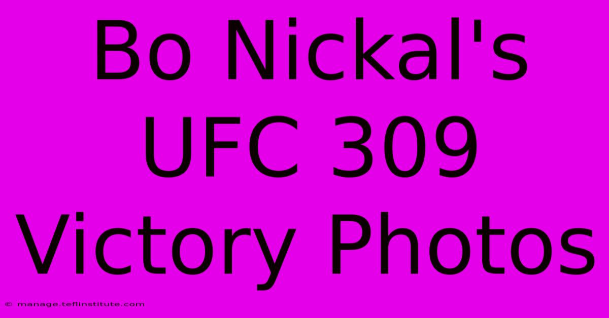 Bo Nickal's UFC 309 Victory Photos