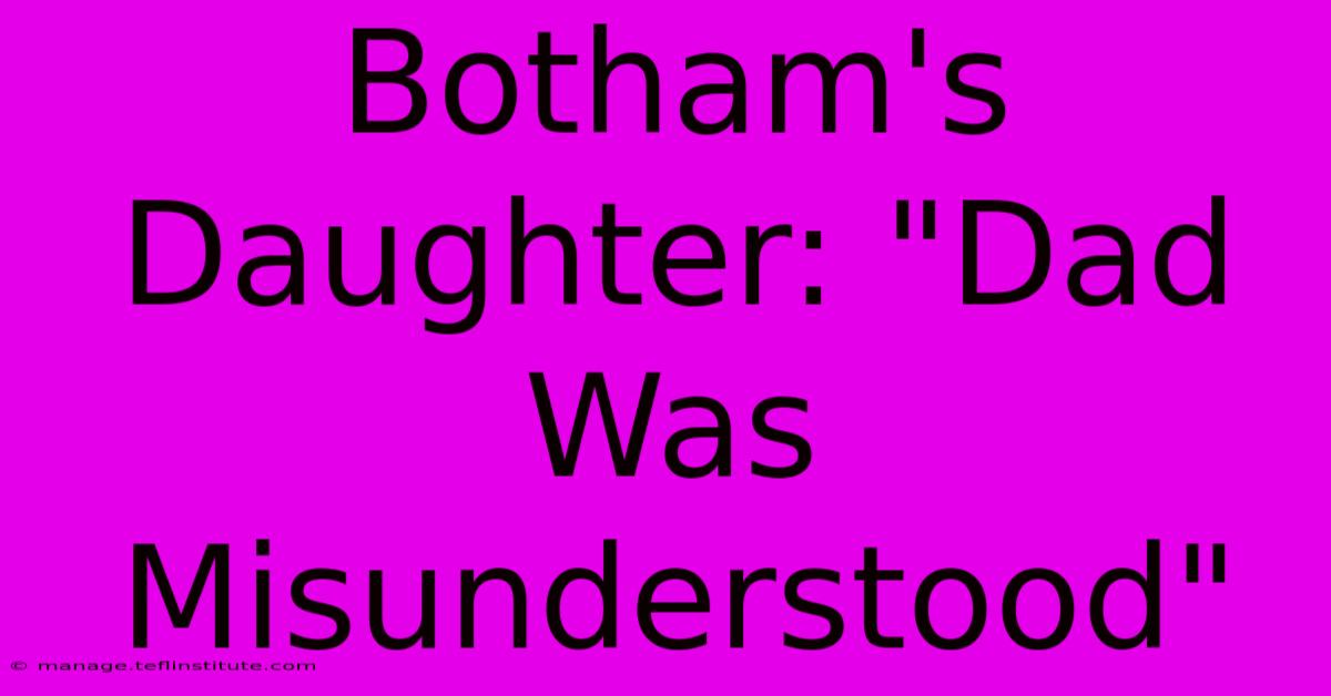 Botham's Daughter: 