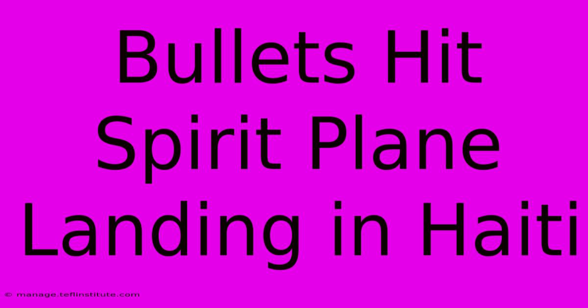 Bullets Hit Spirit Plane Landing In Haiti