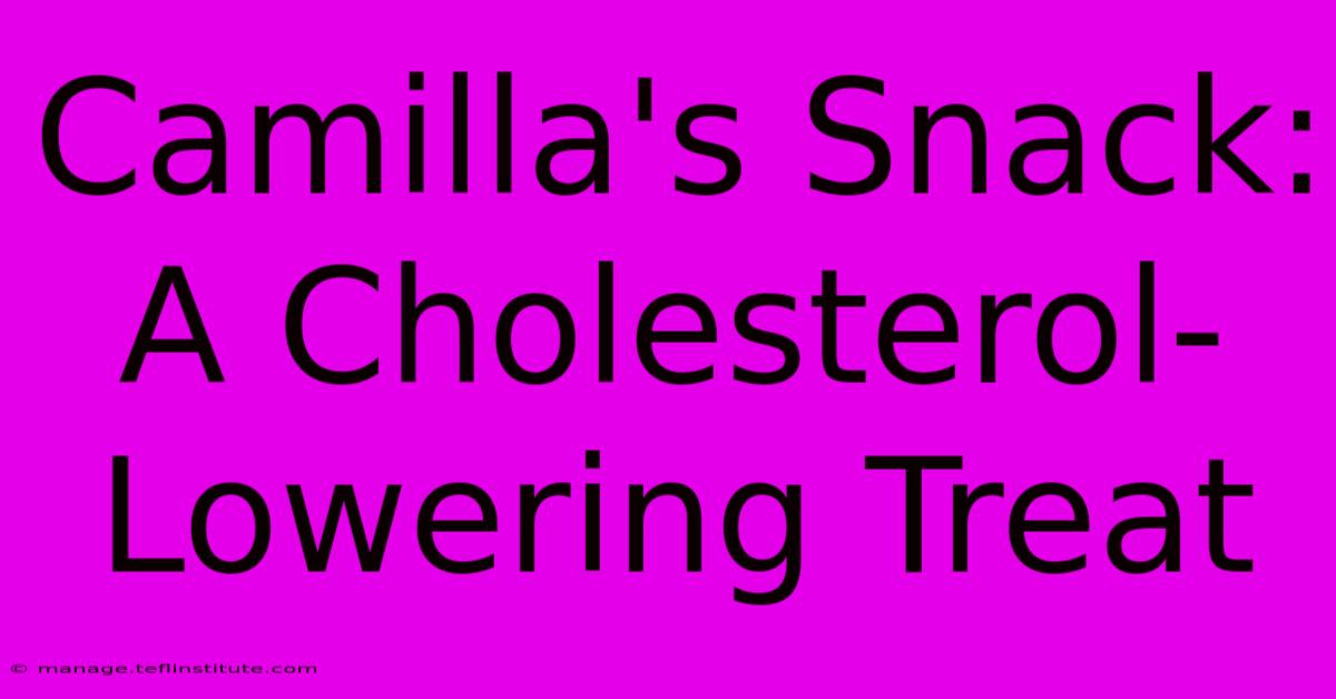 Camilla's Snack: A Cholesterol-Lowering Treat 