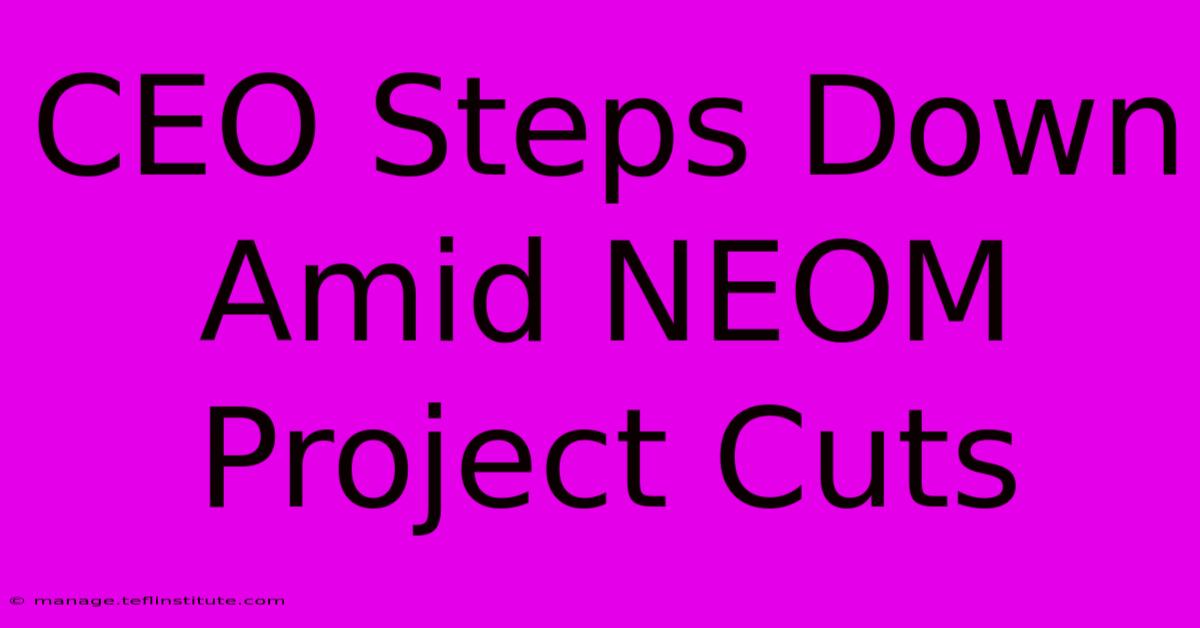 CEO Steps Down Amid NEOM Project Cuts