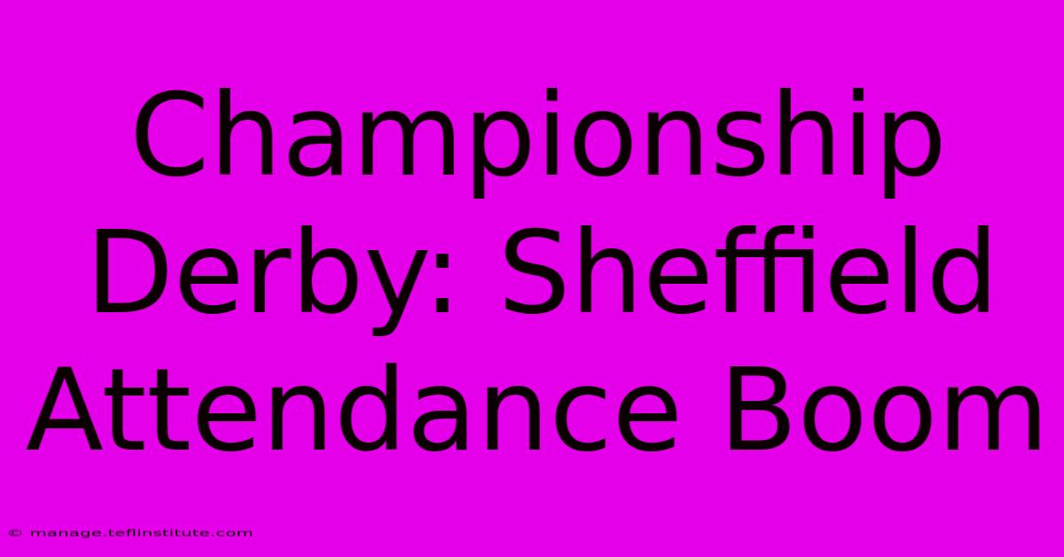 Championship Derby: Sheffield Attendance Boom