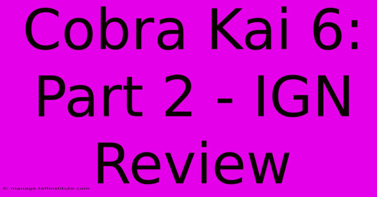 Cobra Kai 6: Part 2 - IGN Review