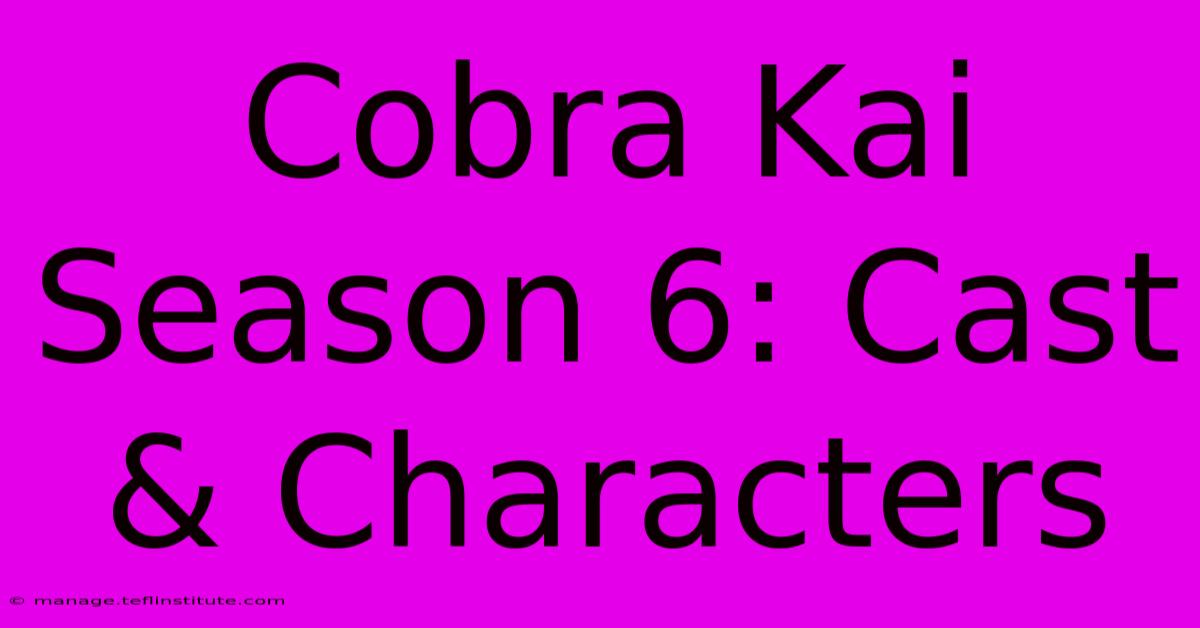 Cobra Kai Season 6: Cast & Characters