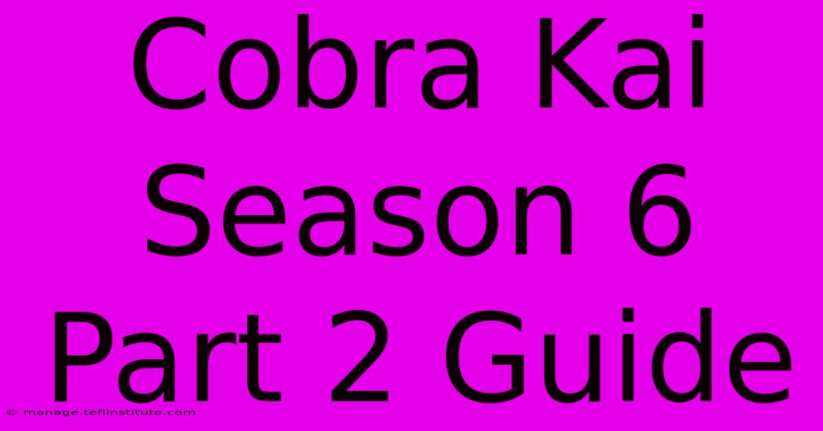 Cobra Kai Season 6 Part 2 Guide