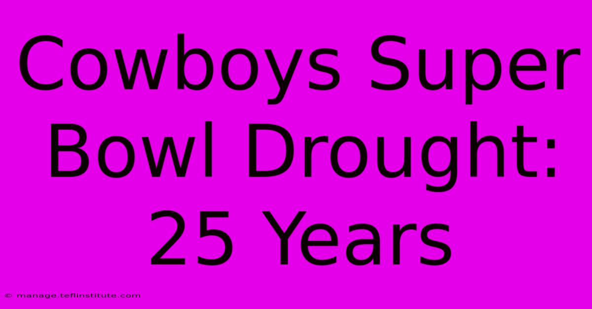 Cowboys Super Bowl Drought: 25 Years