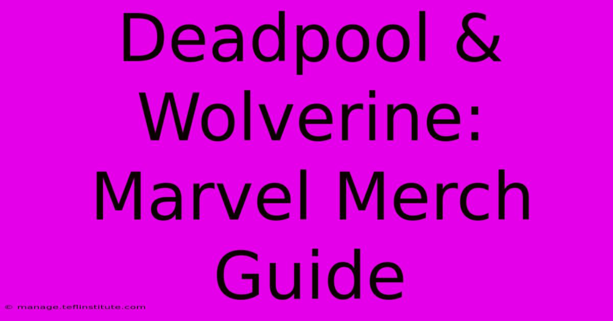 Deadpool & Wolverine:  Marvel Merch Guide 