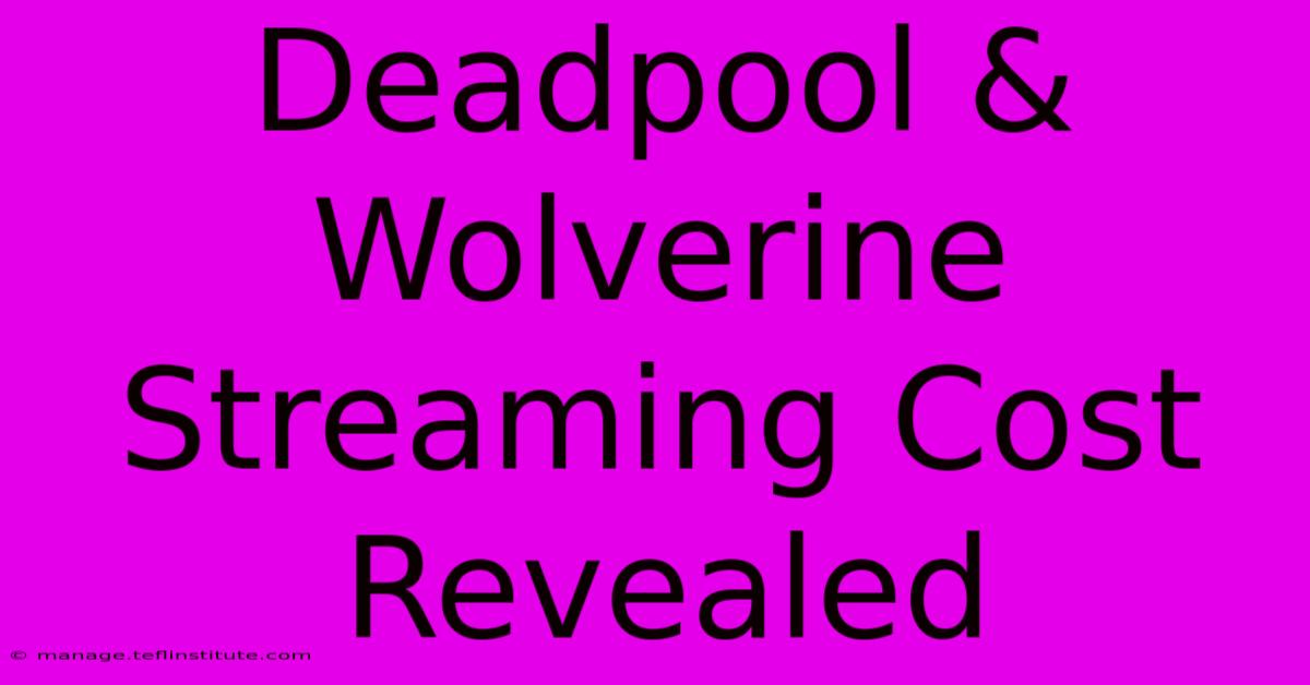 Deadpool & Wolverine Streaming Cost Revealed 