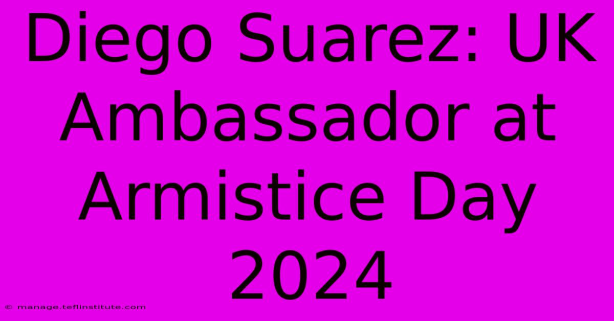 Diego Suarez: UK Ambassador At Armistice Day 2024