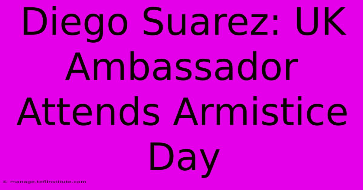 Diego Suarez: UK Ambassador Attends Armistice Day 