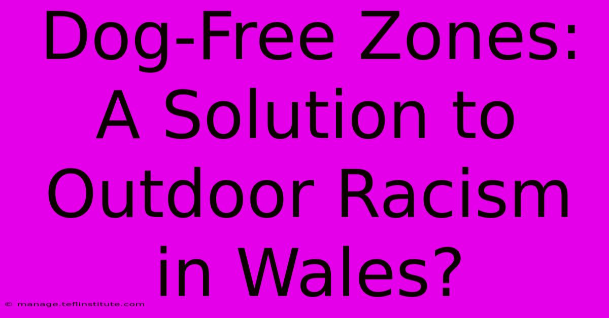 Dog-Free Zones: A Solution To Outdoor Racism In Wales?