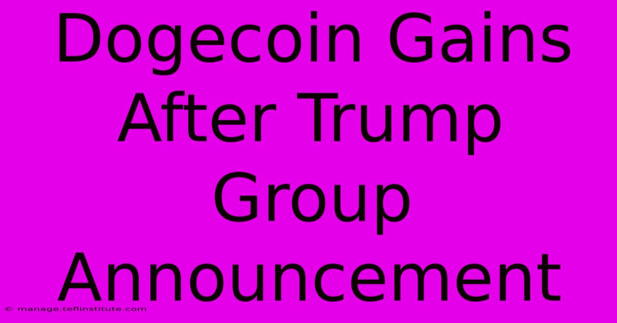 Dogecoin Gains After Trump Group Announcement 