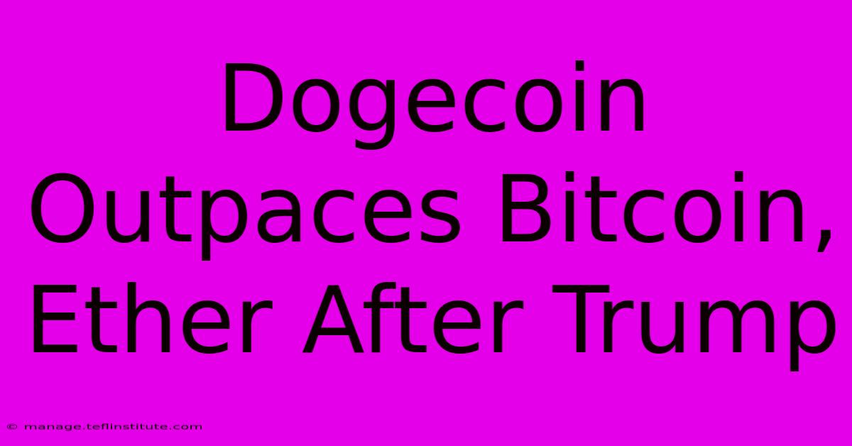 Dogecoin Outpaces Bitcoin, Ether After Trump