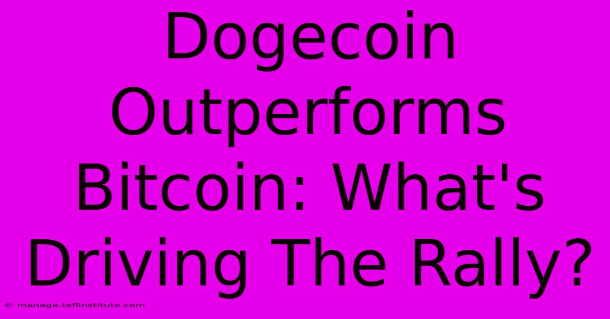 Dogecoin Outperforms Bitcoin: What's Driving The Rally?