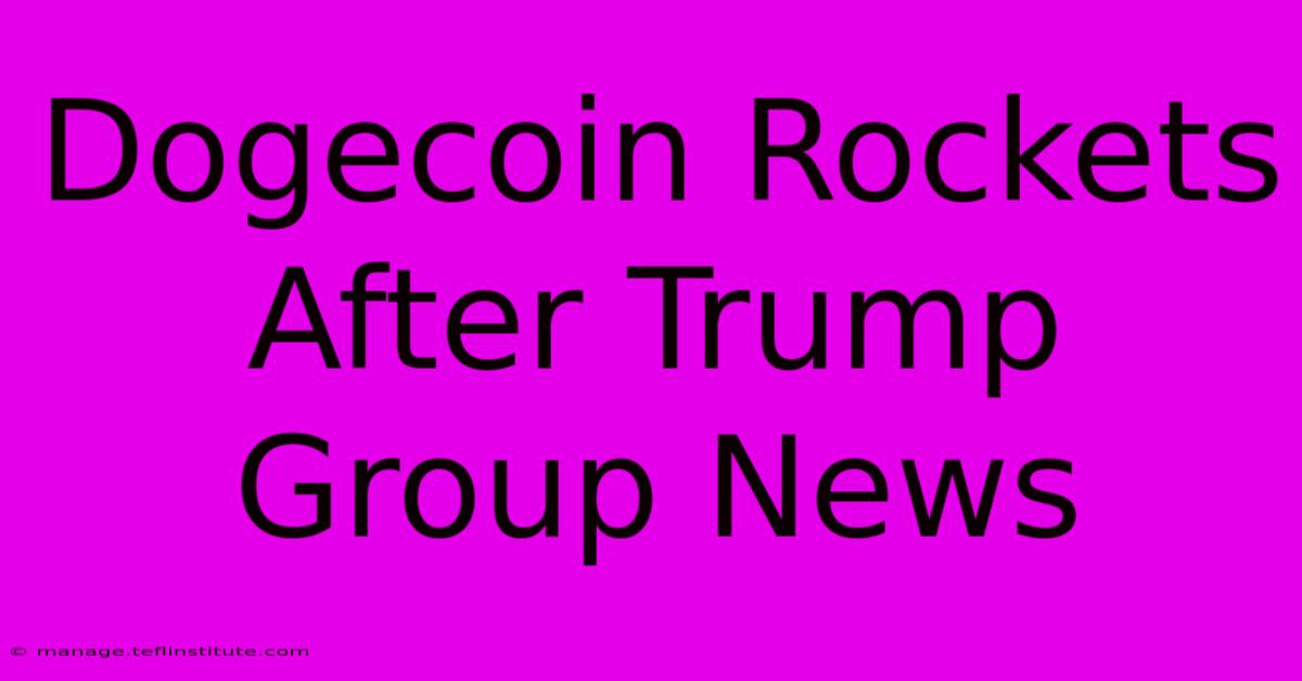 Dogecoin Rockets After Trump Group News