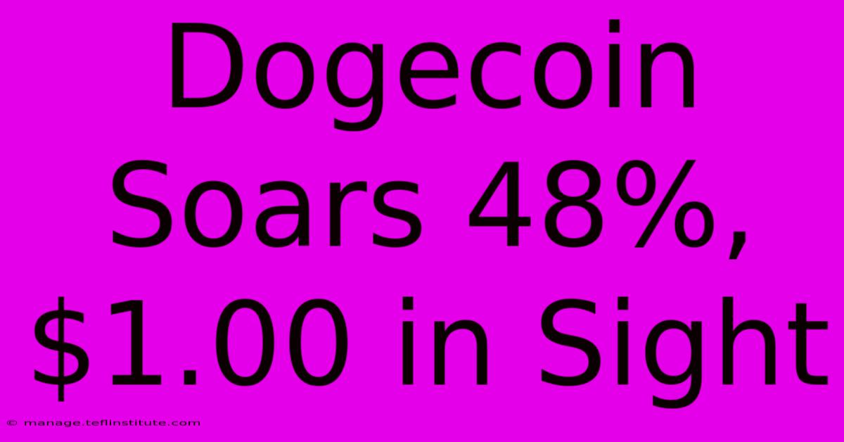 Dogecoin Soars 48%, $1.00 In Sight