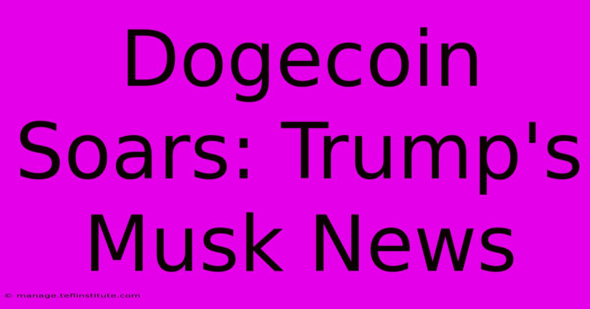 Dogecoin Soars: Trump's Musk News