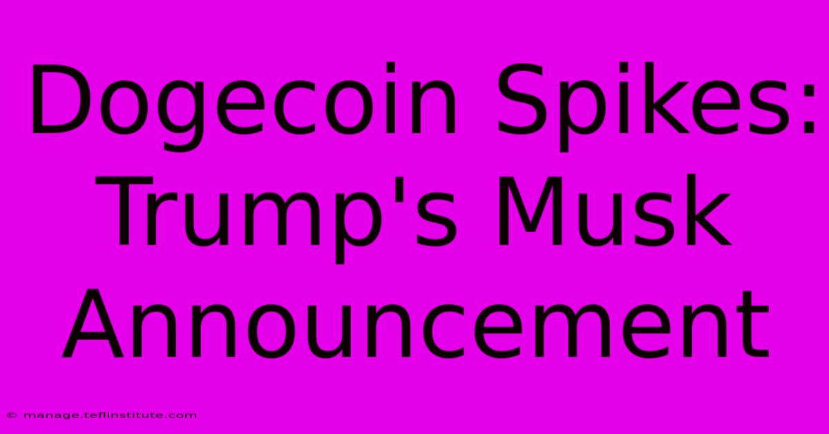 Dogecoin Spikes: Trump's Musk Announcement