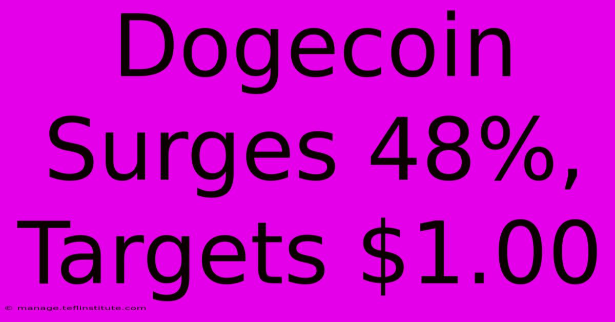 Dogecoin Surges 48%, Targets $1.00