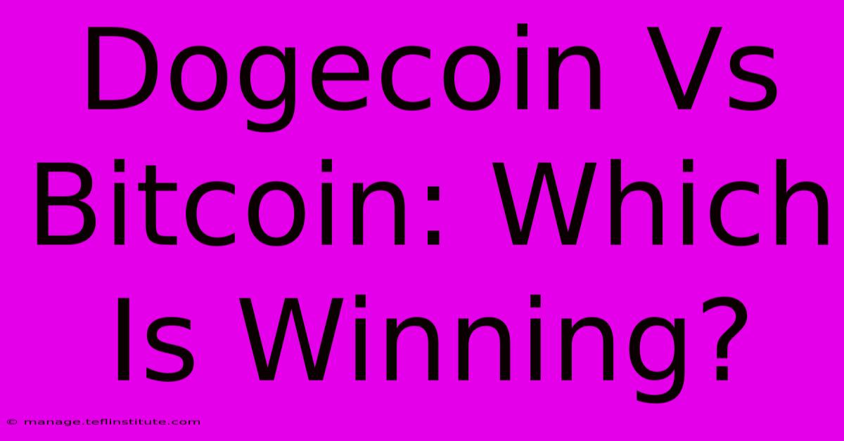 Dogecoin Vs Bitcoin: Which Is Winning?