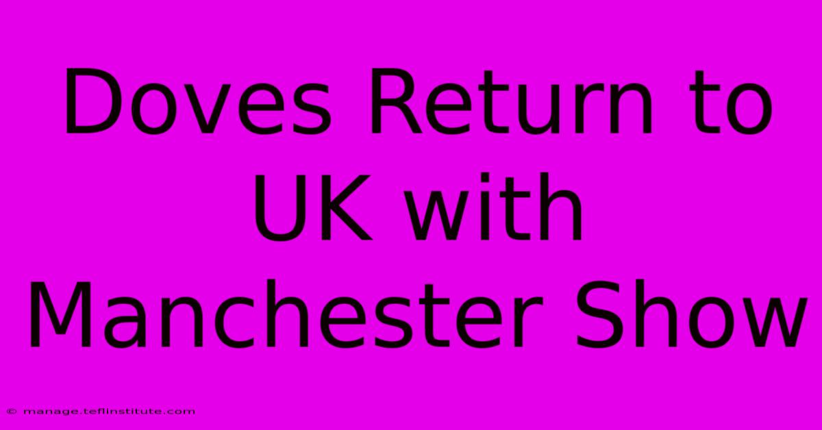 Doves Return To UK With Manchester Show