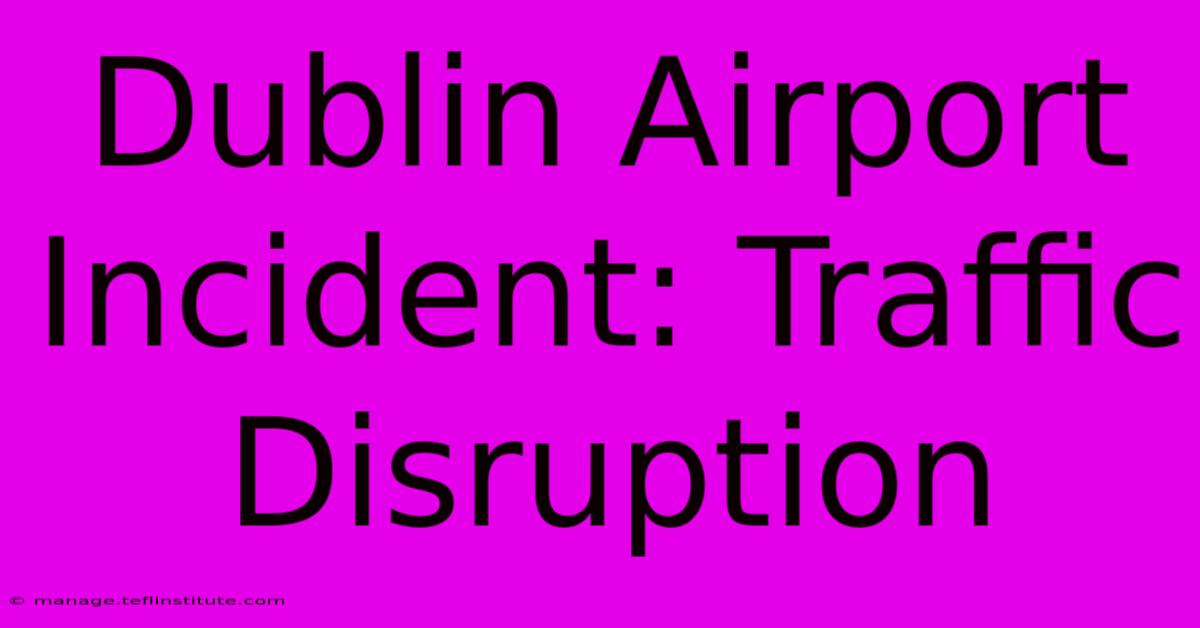 Dublin Airport Incident: Traffic Disruption