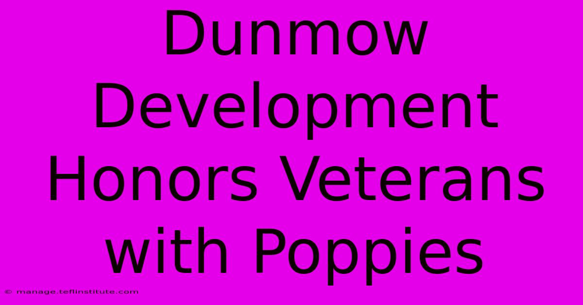 Dunmow Development Honors Veterans With Poppies