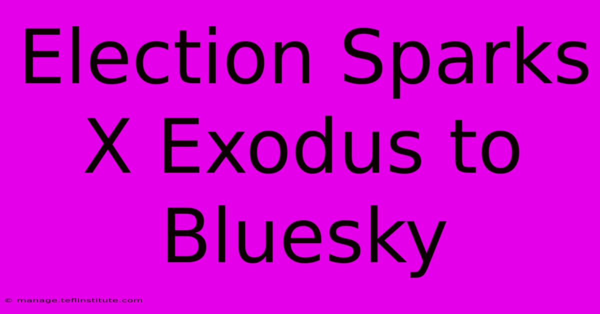 Election Sparks X Exodus To Bluesky