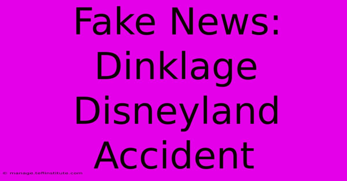 Fake News: Dinklage Disneyland Accident