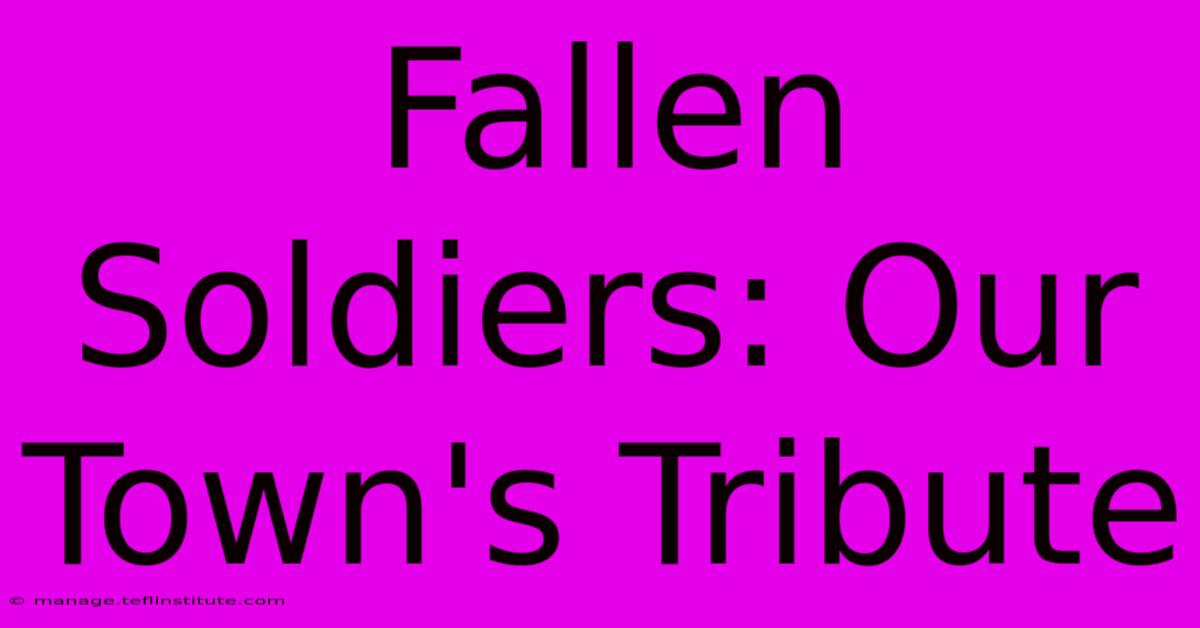 Fallen Soldiers: Our Town's Tribute