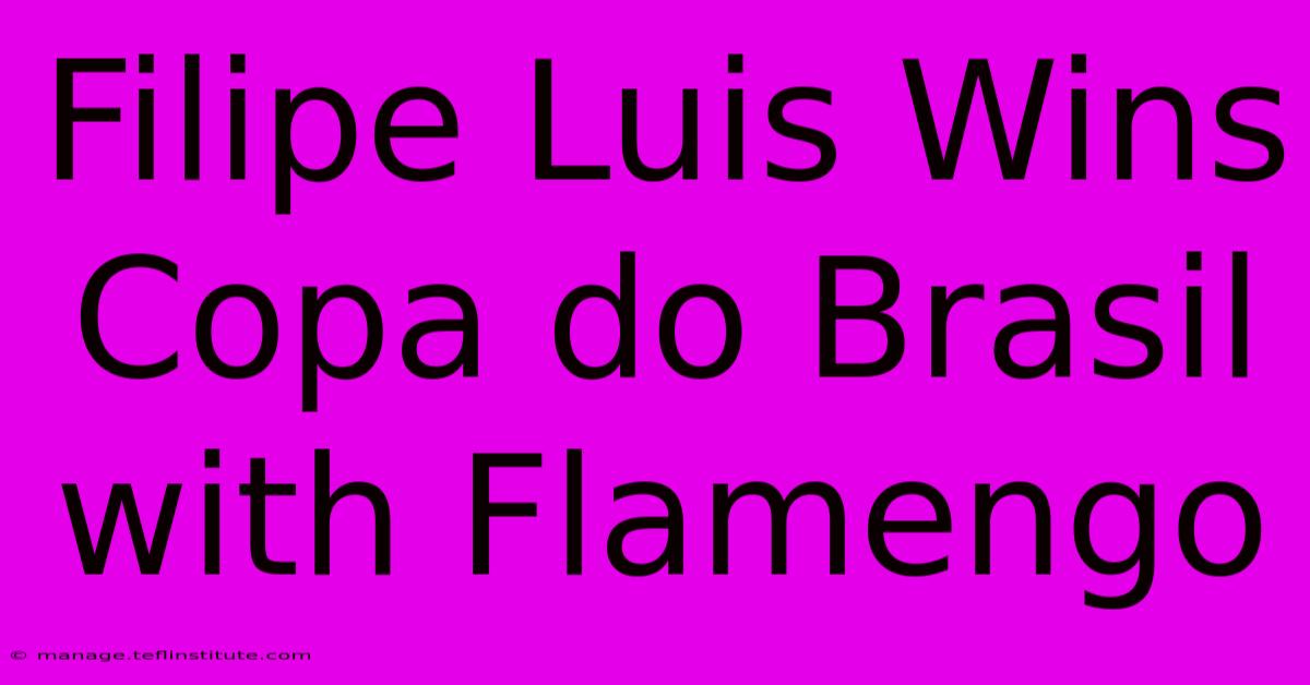 Filipe Luis Wins Copa Do Brasil With Flamengo