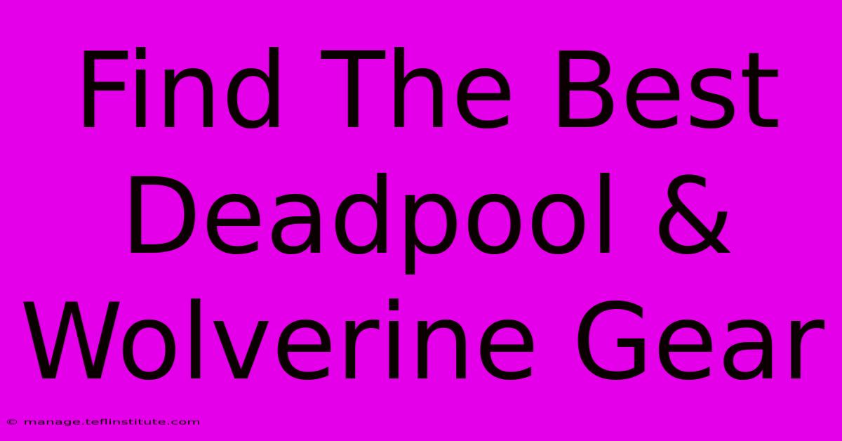 Find The Best Deadpool & Wolverine Gear