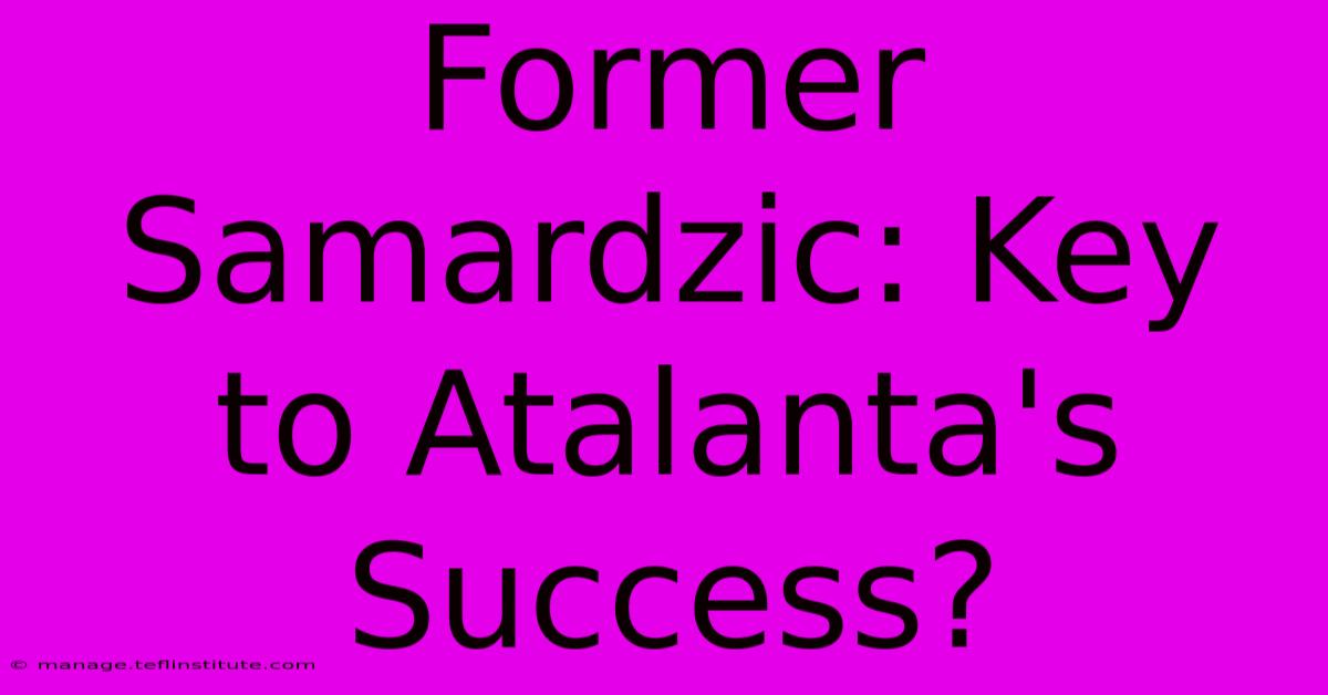 Former Samardzic: Key To Atalanta's Success?