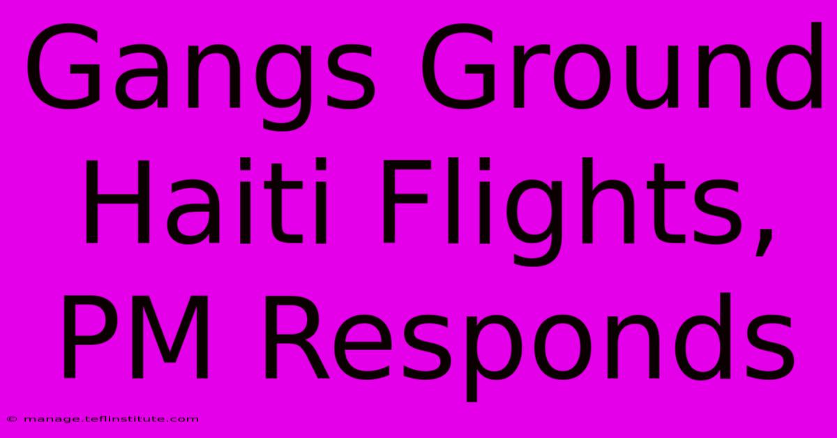 Gangs Ground Haiti Flights, PM Responds 